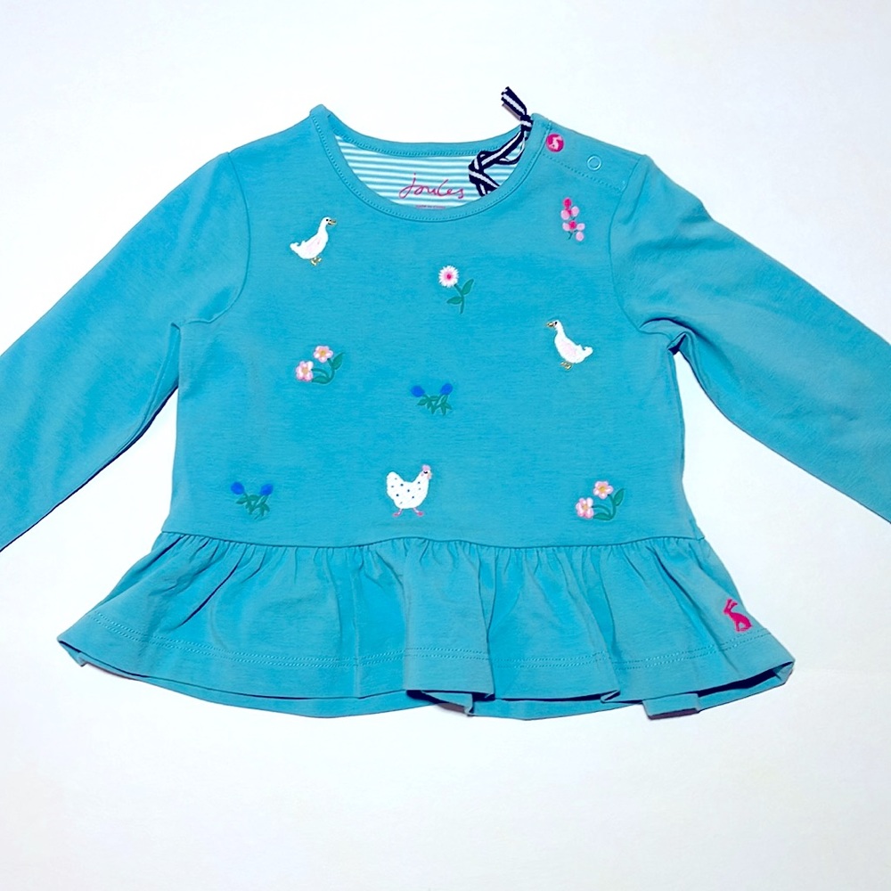 Joules long sleeve embroidered top